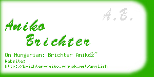 aniko brichter business card